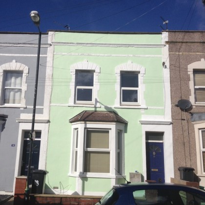 Rendered victorian terraced house Bristol
